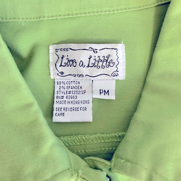 Live A Little Lime Green Jacket Sz SP - Picture 5 of 5